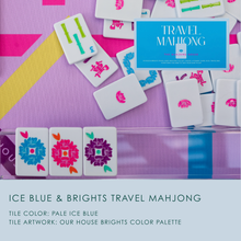 Load image into Gallery viewer, Ice Blue &amp; Brights Travel Mahjong Set
