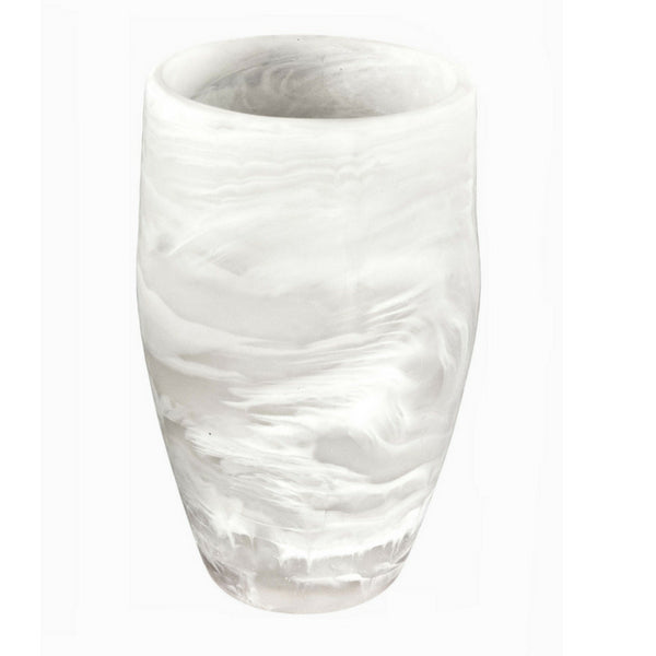Resin Vase Large, White Swirl