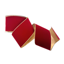 Load image into Gallery viewer, Red Suede and Gold Ribbon, 2.5"
