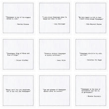 Load image into Gallery viewer, Champagne Quotes - White Cotton Cocktail Napkins, 50ct
