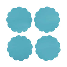 Load image into Gallery viewer, Teal Scallop Acrylic Coaster, Set of 4 (3mm)
