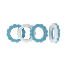 Load image into Gallery viewer, Teal and White Scallop Napkin Ring, Set of 4
