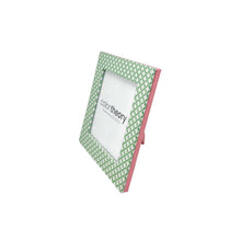 Load image into Gallery viewer, Double Sided Geometric Green and Rosa Pink 4x4 Frame

