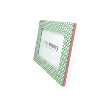 Load image into Gallery viewer, Double Sided Geometric Green and Rosa Pink 4x6 Frame
