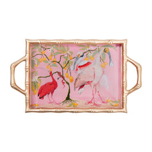 Load image into Gallery viewer, Spoonbill Birds Enameled Chang Mai Tray, 10x14&quot;
