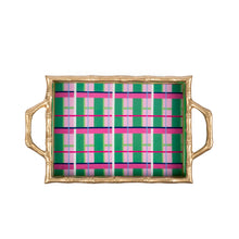 Load image into Gallery viewer, Mad Plaid Enameled Chang Mai Tray 10x14
