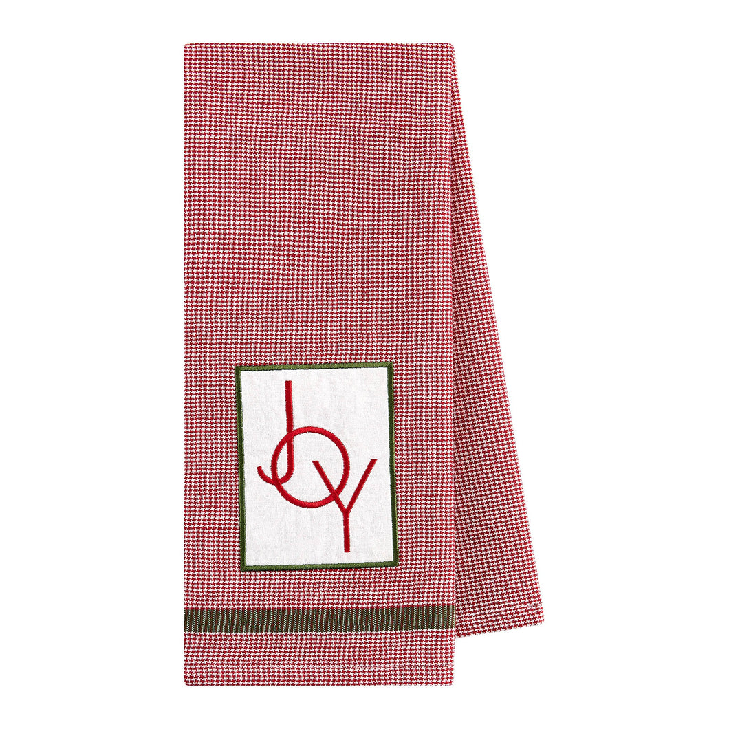 Holiday Greetings Embellished Dishtowel, JOY