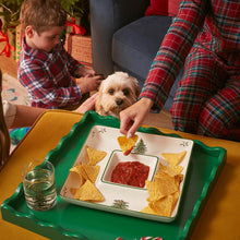 Load image into Gallery viewer, Spode Christmas Tree Square Chip &amp; Dip
