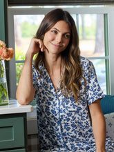 Load image into Gallery viewer, Charlotte Pajama Pants Set | Ivy Script Navy
