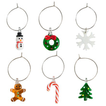 Load image into Gallery viewer, Holiday Cheers Wine Charm, Set of 6
