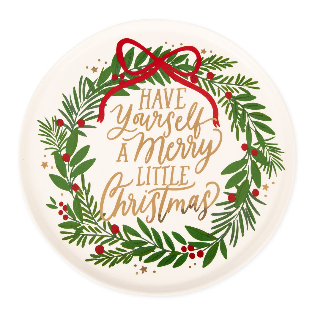 Merry Little Christmas Ceramic Cookie Plate