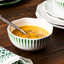 Load image into Gallery viewer, Sitio Stripe Cereal/Ice Cream Bowl, Basil
