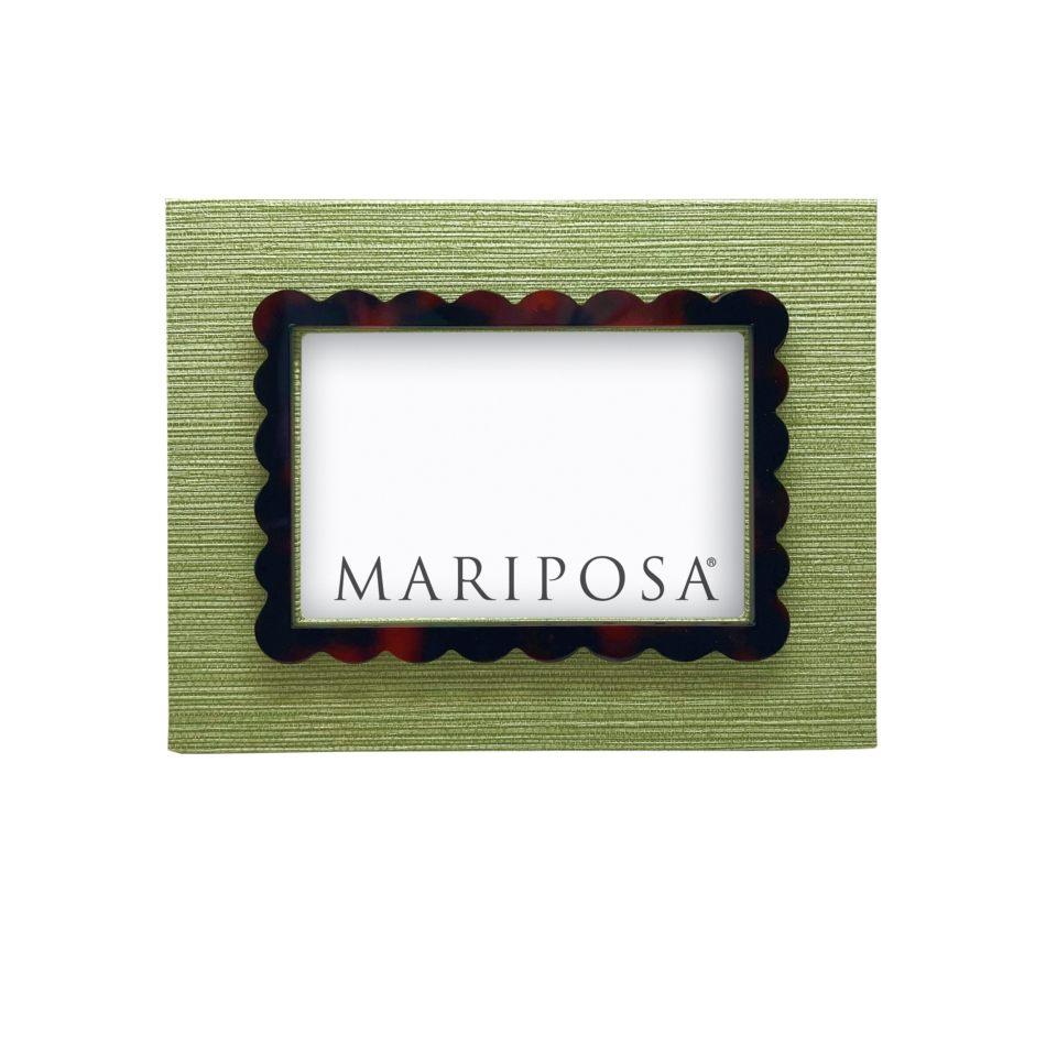 Palma Faux Grasscloth and Tortoise Frame, 4x6