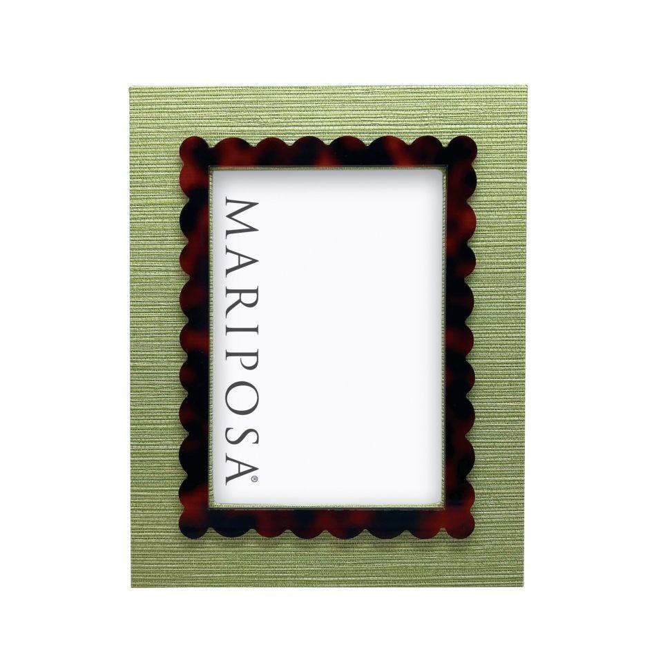 Palma Faux Grasscloth and Tortoise Frame, 5x7
