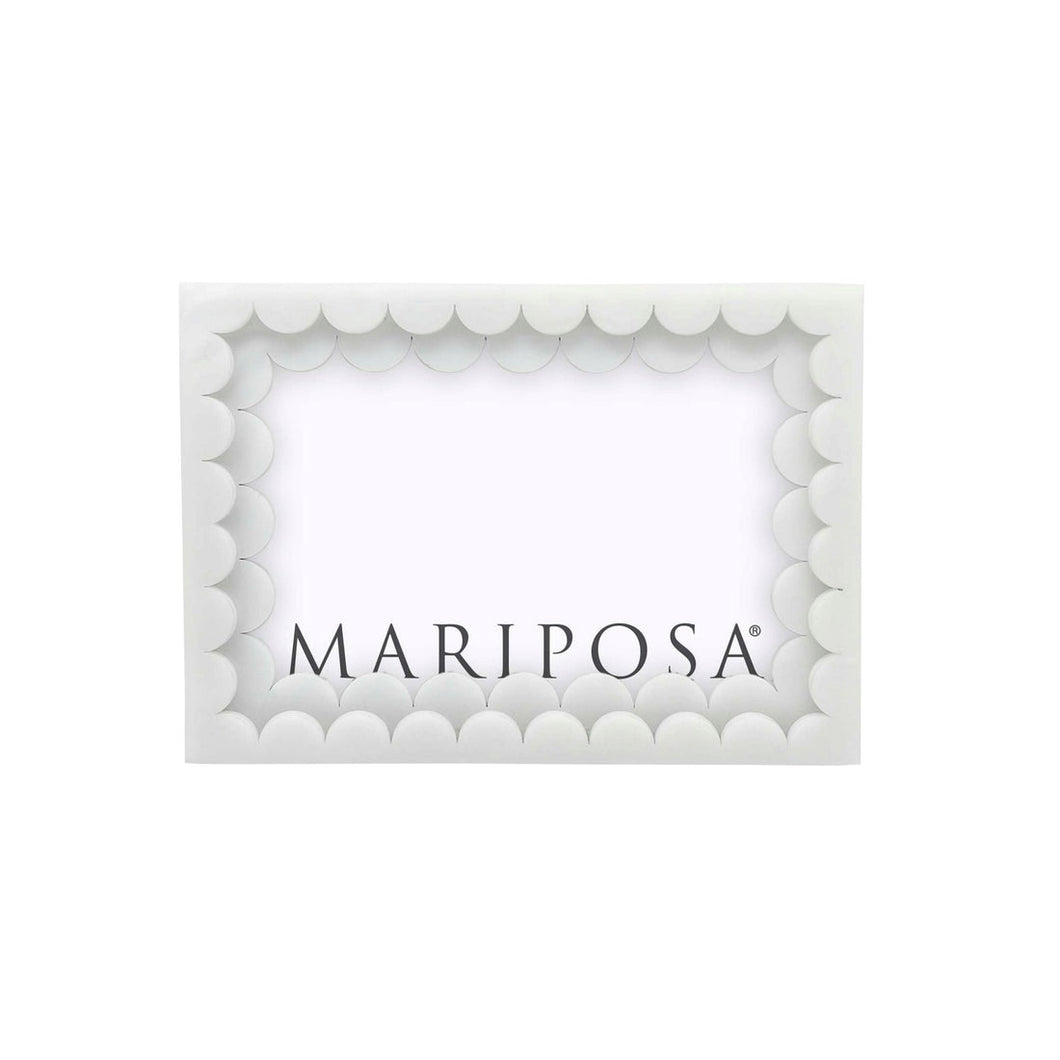 White Acrylic Double Scallop Frame, 4x6