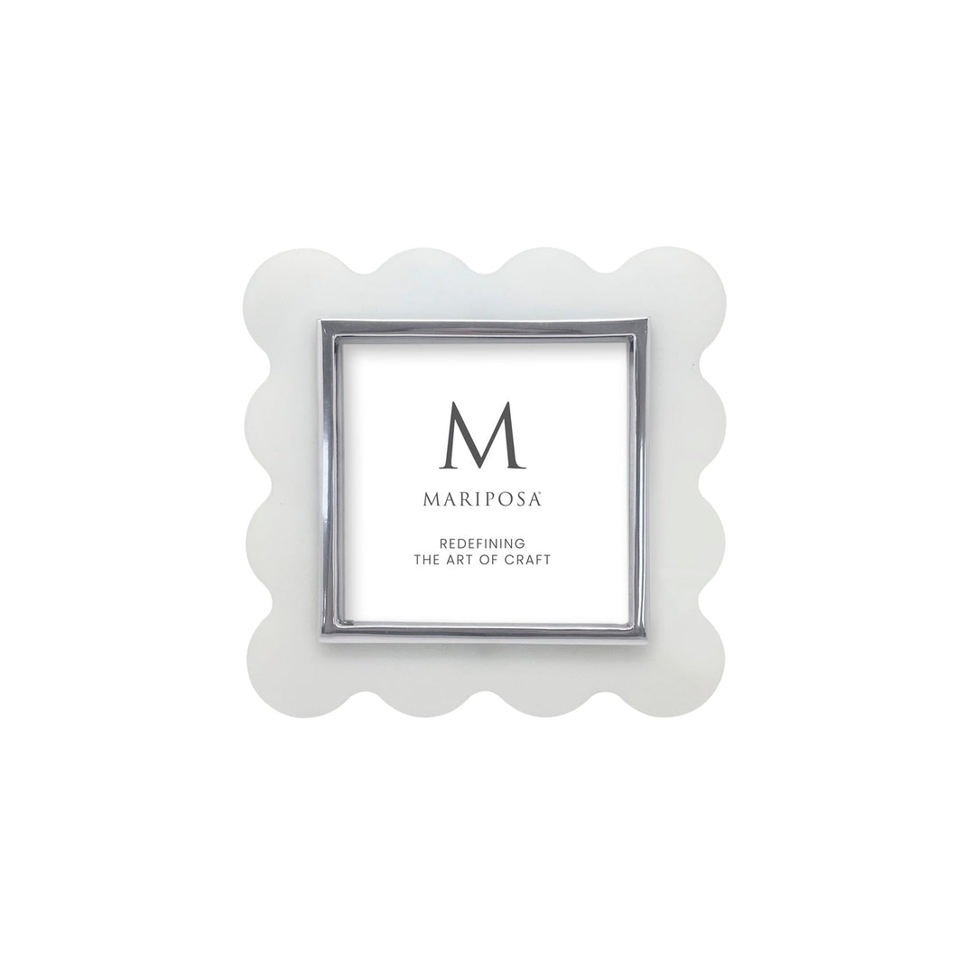 Mod White Acrylic Scallop 4x4 Frame