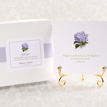 Load image into Gallery viewer, 24 Large Hydrangea Verse Cards with Easel, 5.5"
