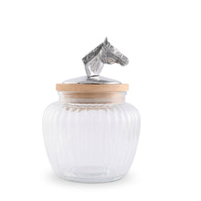 Load image into Gallery viewer, Horse Head Canister with Wood Lid, Md
