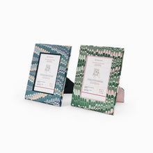 Load image into Gallery viewer, Hand Marbled Tabletop Picture Frame, Blue Ochre Mountains
