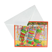 Load image into Gallery viewer, Three Stockings Classic Boxed Christmas Cards, Set of 15

