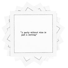 Load image into Gallery viewer, Wine Quotes - White Cotton Cocktail Napkins, 50ct
