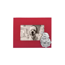 Load image into Gallery viewer, Red Linen with Smiling Santa Frame, 4x6&quot;
