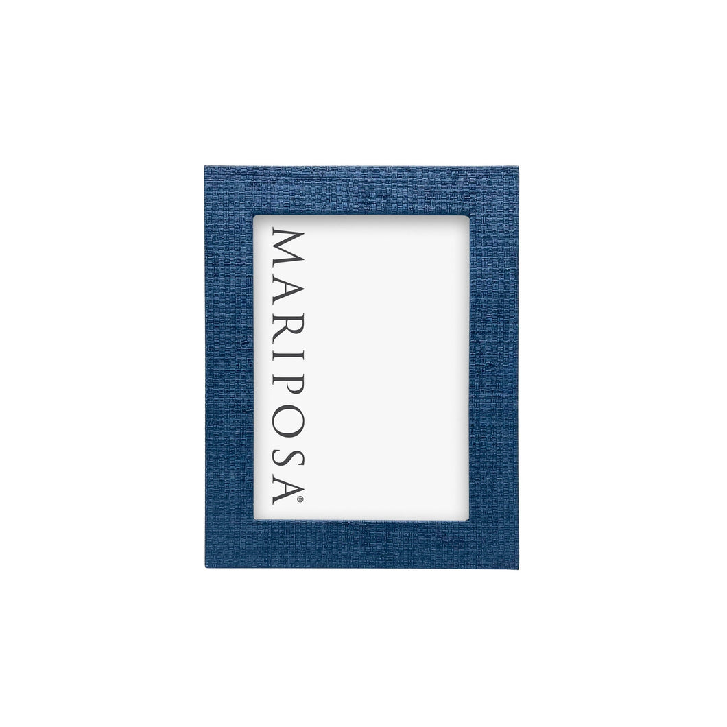 Indigo Faux Grasscloth 5x7 Frame
