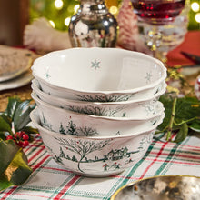 Load image into Gallery viewer, Winter Frolic Cereal/Ice Cream Bowl, Evergreen
