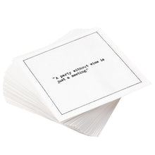 Load image into Gallery viewer, Wine Quotes - White Cotton Cocktail Napkins, 50ct
