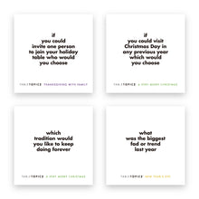 Load image into Gallery viewer, Table Topics, Holiday Conversation Pack | Thanksgiving, Christmas, New Year
