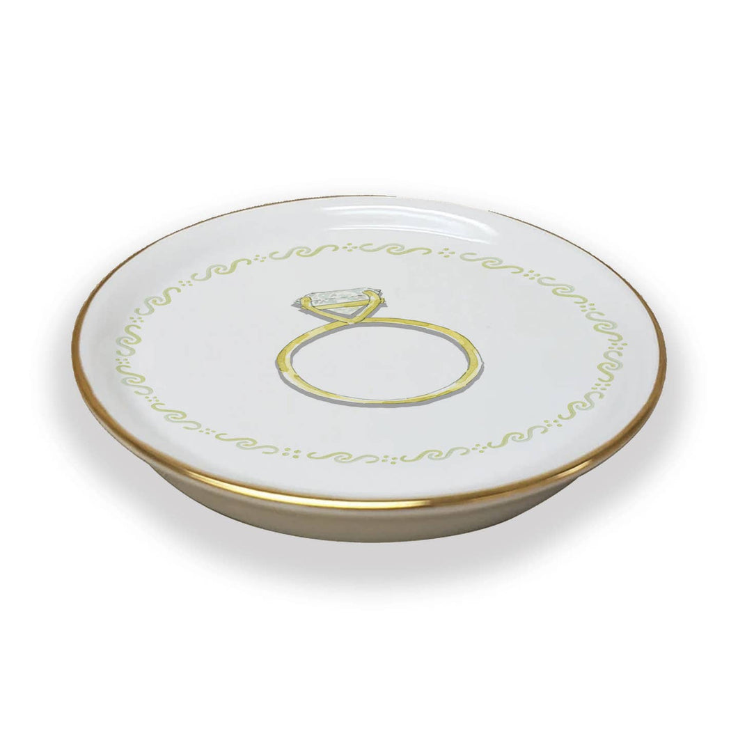 Engagement Ring Gold-Rimmed Dish