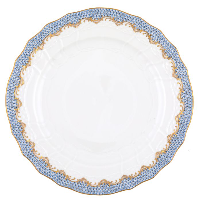 Fish Scale Service Plate, Light Blue
