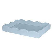 Load image into Gallery viewer, Pale Denim Lacquer Scallop Edge Tray, Small
