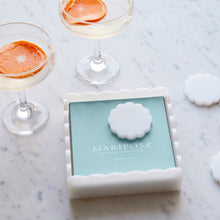 Load image into Gallery viewer, White Scallop Acrylic Napkin Weight
