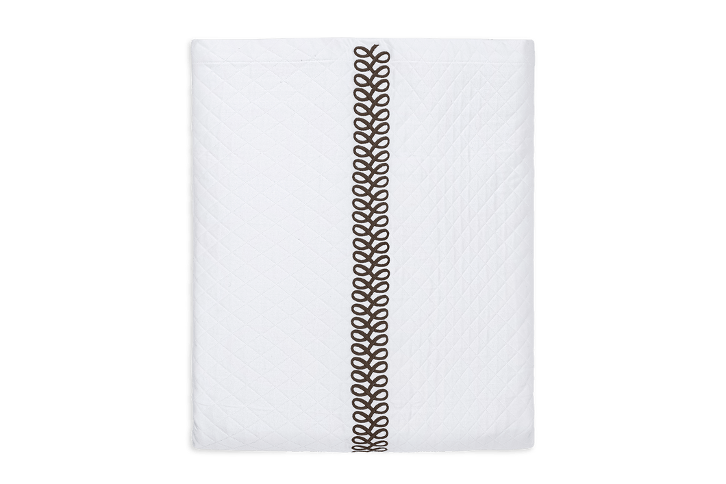 Astor Braid Matelassé Coverlet, Full/Queen | Mocha