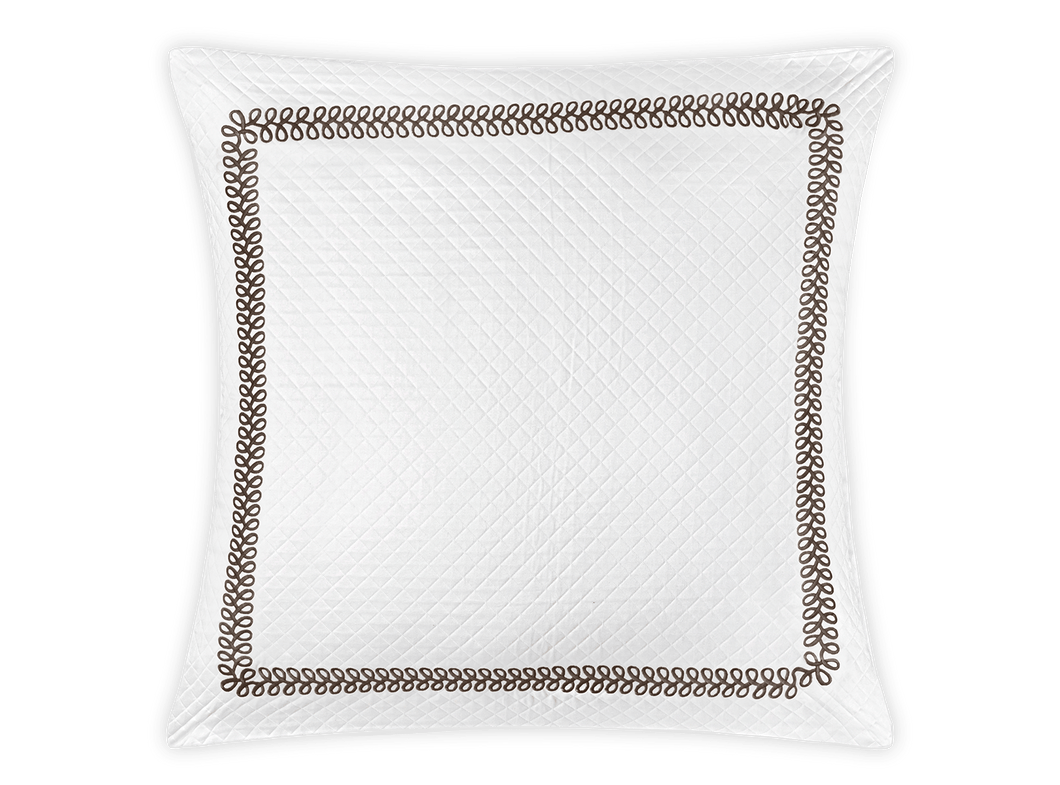 Astor Braid Matelassé Euro Sham, Mocha