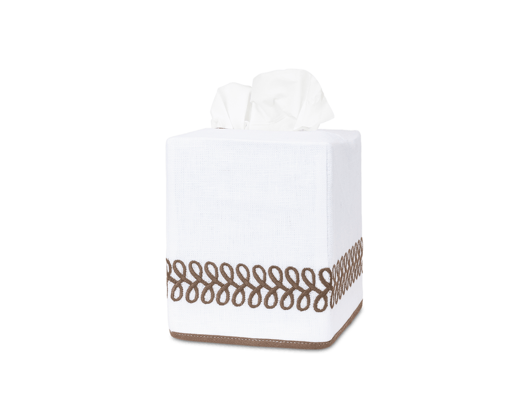 Astor Braid Tissue Box Cover, Mocha