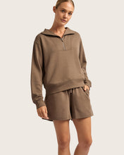 Load image into Gallery viewer, Bamboo CloudKnit Women&#39;s Quarter Zip Sweater, Oyster
