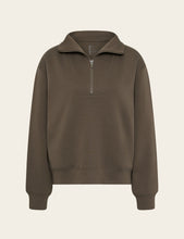 Load image into Gallery viewer, Bamboo CloudKnit Women&#39;s Quarter Zip Sweater, Oyster
