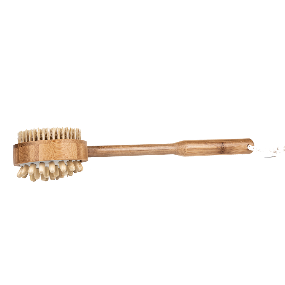 Bamboo Long-Handle Massage Brush, 14