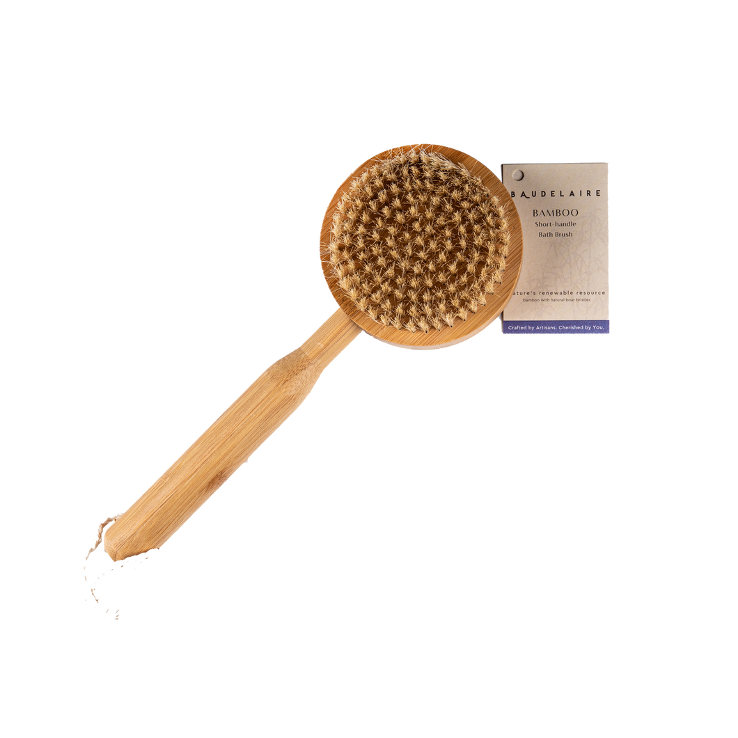 Bamboo Short-Handle Bath Brush, 10