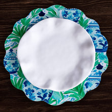 Load image into Gallery viewer, Ginger Jar &amp; Butterflies Reversible Round Placemat, Set of 4 | Blue &amp; Green
