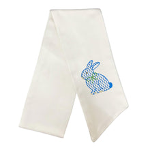 Load image into Gallery viewer, Bunny with Bow Wreath Sash, French Blue with Green Bow
