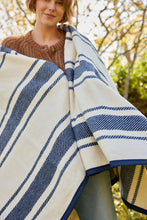 Load image into Gallery viewer, Dockside Stripe Navy Blanket
