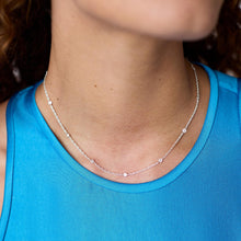 Load image into Gallery viewer, Celeste Delicate Station  Necklace, Cubic Zirconia | Silver
