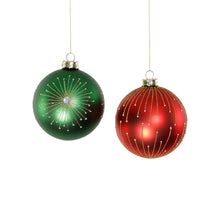 Load image into Gallery viewer, Radiating Glass Ball Ornament, Green | 4"
