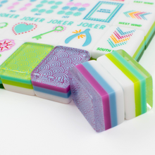 Load image into Gallery viewer, Crystal Confetti Lemon-Lime Mahjong Tiles
