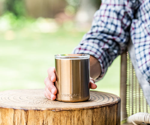 Glass Lined Insulated Whiskey Glass, Copper