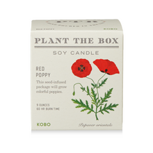 Load image into Gallery viewer, Red Poppy Plant The Box Candle

