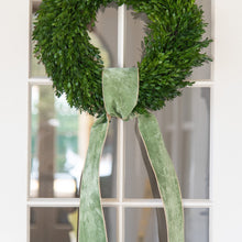 Load image into Gallery viewer, Sage Velvet Ribbon with Gold Back, 4"

